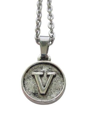 New Letter V Pendant Necklace On 18 Inch Stainless Chain Initial V Jewelry Gift